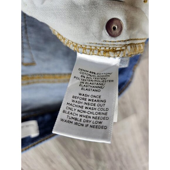 (3/$35) Ann Taylor LOFT Jeans Women 0 / 25 Blue Modern Skinny Distressed Raw Hem - Picture 9 of 14